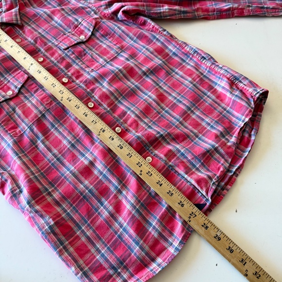 UNTUCKit Pink & Blue Plaid Double Pocket Casual Button Down Shirt MEDIUM Slim Fi - Picture 7 of 7